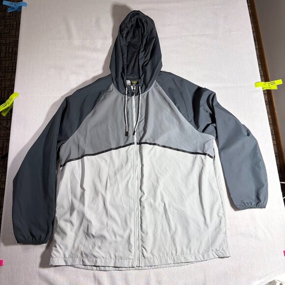 Athletic Works Other - Athletic Works Men's Colorblock Windbreaker Jacket Coat Shades of Gray 2XL